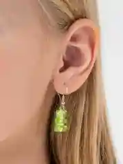 Зеленый серьги "Мармеладные мишки"