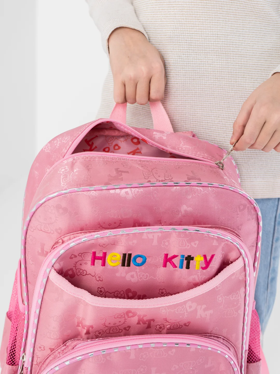 Розовый детский рюкзак Hello Kitty (Хеллоу Китти), школьный