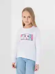 Белый лонгслив для девочки