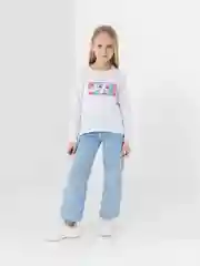 Белый лонгслив для девочки