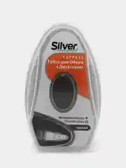 Губка-блеск для обуви Silver, с дозатором силикона антистатик, черный, 6 мл