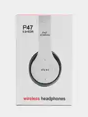 Белый стерео-наушники беспроводные P47, Bluetooth