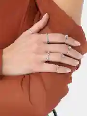 Серебряный кольца женские набор 7 штук серебро