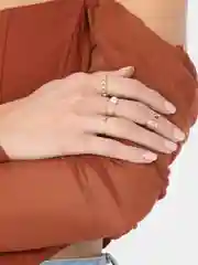Желтый кольца женские, набор 10 штук