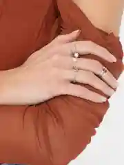 Серебряный кольца женские, набор 10 штук
