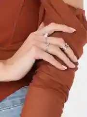 Серебряный кольца женские, набор 10 штук