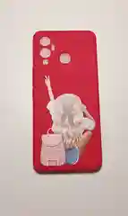 Красный чехол для Infinix Hot 12 play, с защитой камеры и рисунками