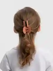 Коралловый меланж заколка - краб