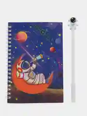 Подарочный набор Блокнот космос на пружинке с ручкой для мальчиков