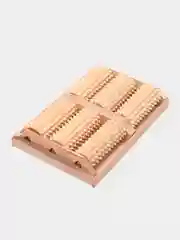 Массажер для ног роликовый деревянный трехрядный