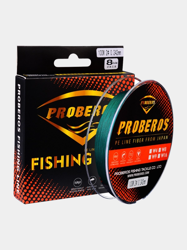 Леска плетенка Proberos PE x8 рыболовная , плетеный шнур