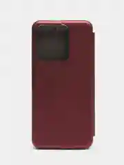 Бордовый чехол-книжка для Tecno Spark 8C / Spark Go 2022