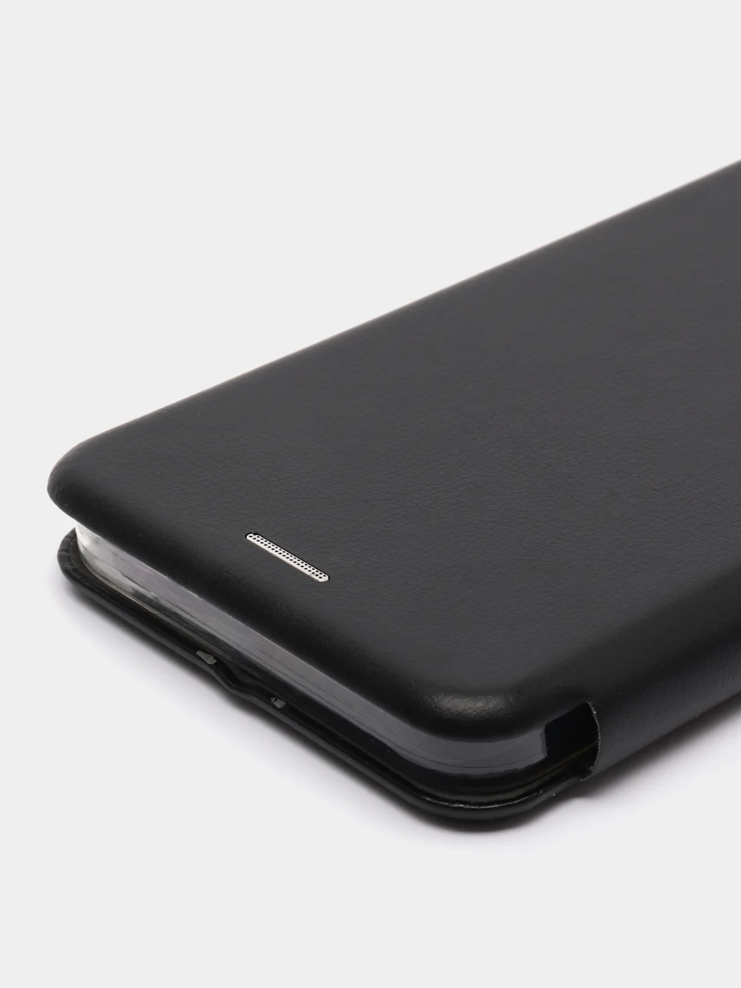 Черный чехол-книжка для Realme С30, C31, C35 с отсеком для карт, на магните