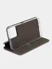 Серый чехол-книжка для Realme С30, C31, C35 с отсеком для карт, на магните