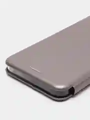 Серый чехол-книжка для Realme С30, C31, C35 с отсеком для карт, на магните