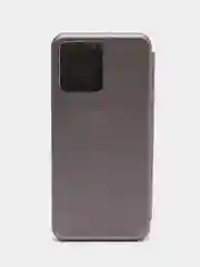 Серый чехол-книжка для Realme С30, C31, C35 с отсеком для карт, на магните