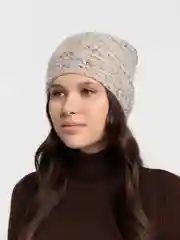 Светло-бежевый женская шапка двойная Stefani