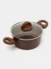 Коричневый кастрюля литая, алюминиевая, мраморная крошка, 2,6 л, 20 см