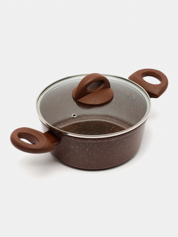 Кастрюля литая, алюминиевая, мраморная крошка, 2,6 л, 20 см