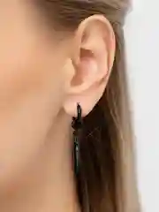 Черный серьга из нержавеющей стали, 1 штука