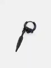 Черный серьга из нержавеющей стали, 1 штука