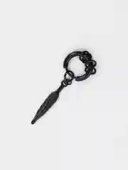 Черный серьга из нержавеющей стали, 1 штука