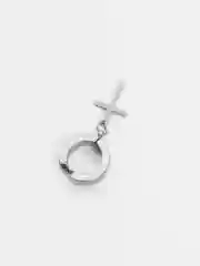 Серый серьга обманка-клипсы, зажимы с подвеской "Крест"/Кольца "Конго" 2 цвета, 12 видов