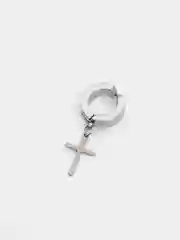 Серый серьга обманка-клипсы, зажимы с подвеской "Крест"/Кольца "Конго" 2 цвета, 12 видов