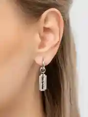 Серый металлик серьга из нержавеющей стали, 1 штука