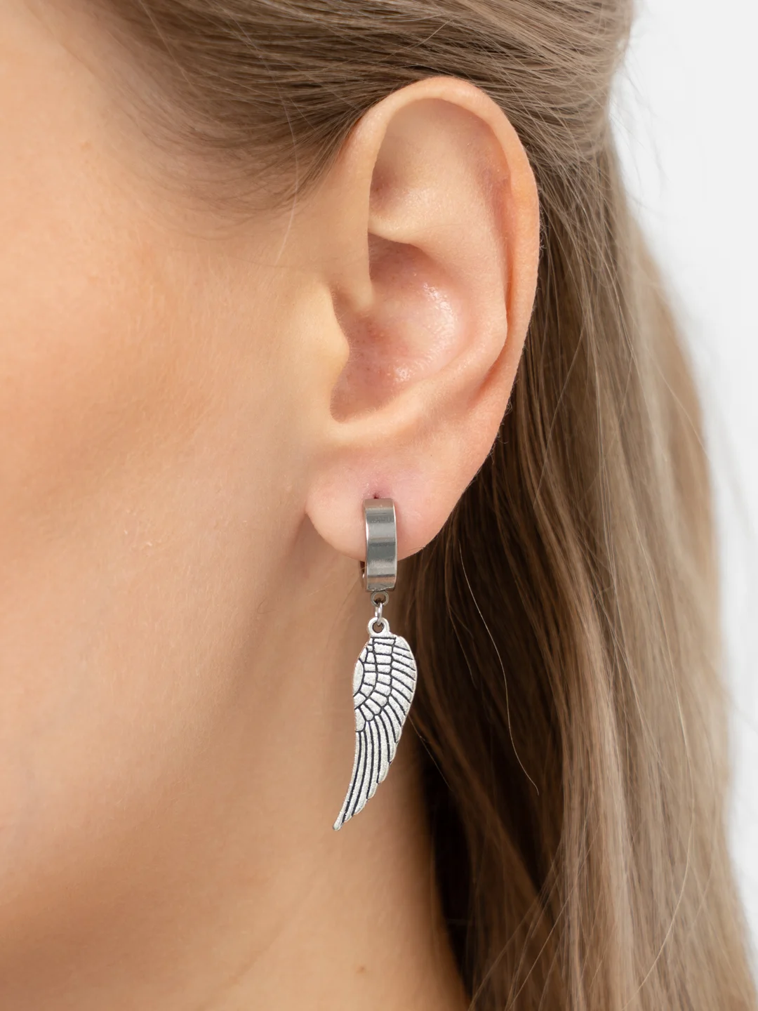 Серебряный серьга из нержавеющей стали, 1 штука