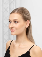 Серьги- каффы, кольца, набор 5 штук, золото
