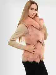 Розовый жилет женский, меховой