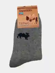 Серый носки мужские "Термо", бесшовные/Мужские носки тёплые/ Термоноски, верблюжья шерсть