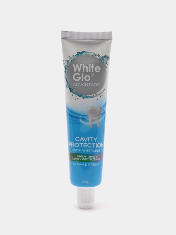 Зубная паста от кариеса White Glo Advantage CAVITY PROTECTION c фтором, отбеливающая, 80 г