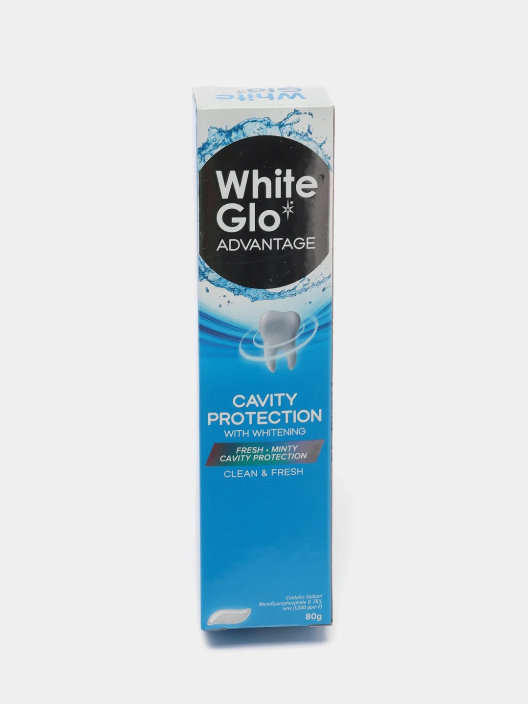 Зубная паста от кариеса White Glo Advantage CAVITY PROTECTION c фтором, отбеливающая, 80 г
