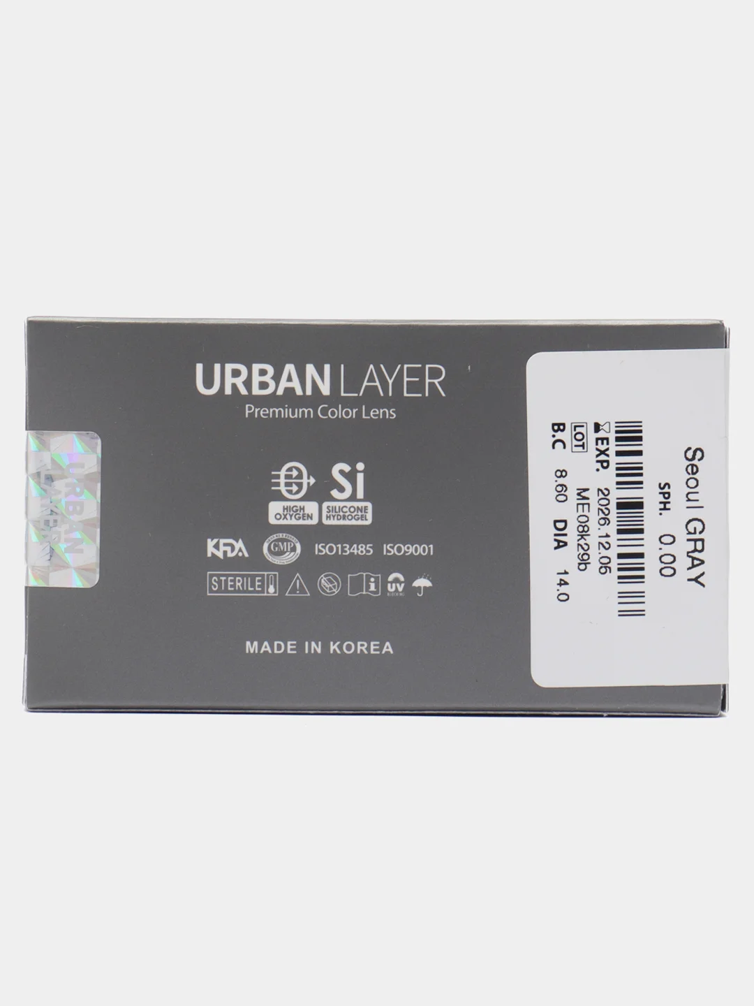 Цветные линзы серые Seoul Gray без диоптрий 0.00
