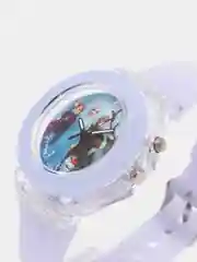 Фиолетовый часы наручные с подсветкой, силиконовый ремешок
