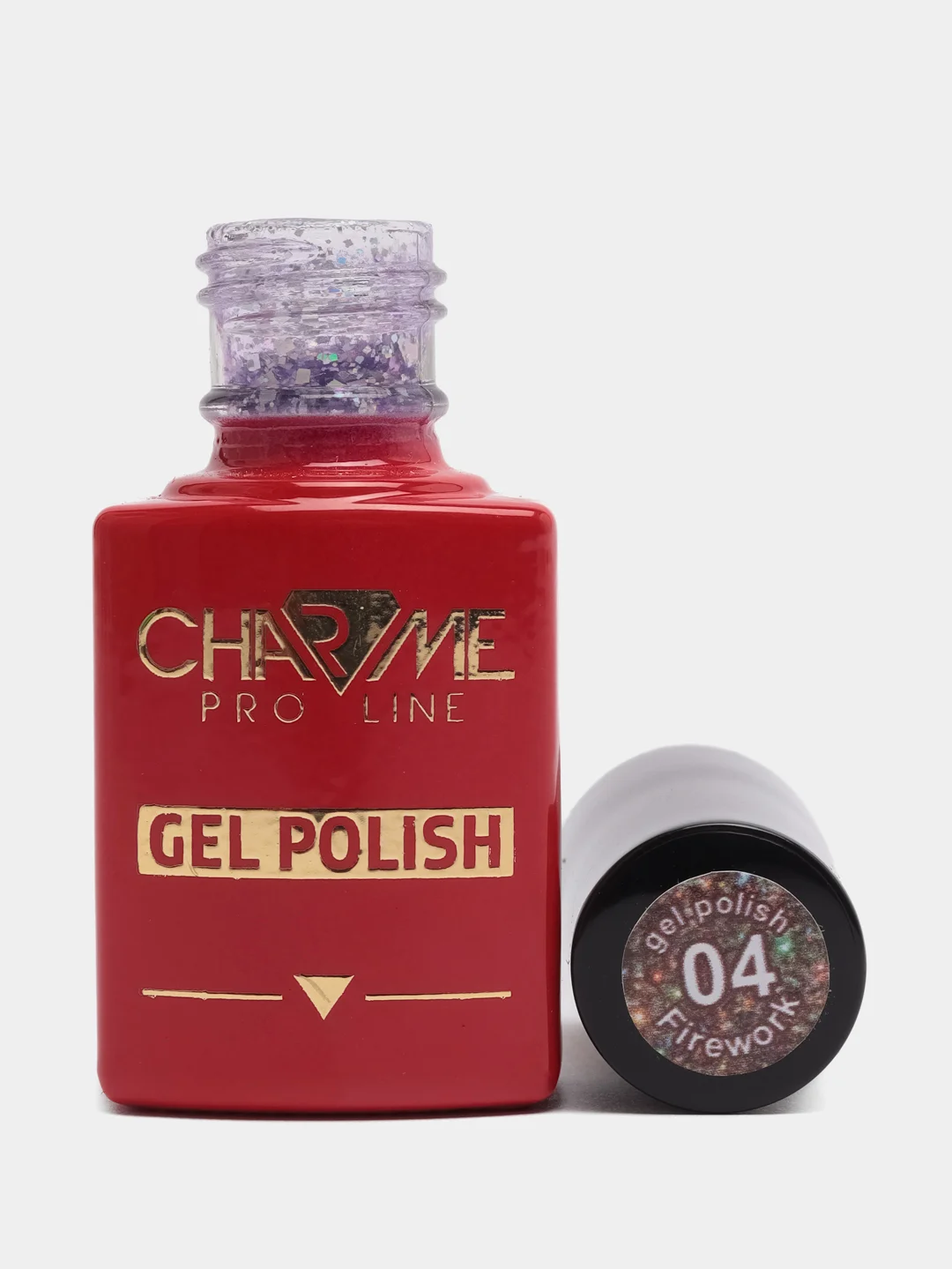 Гель-лак для ногтей с голографической поталью CHARME Firework 04, 10г