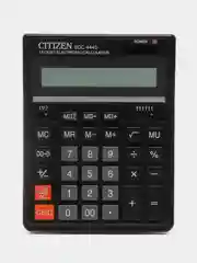 Калькулятор настольный CITIZEN SDC-444S (199x153 мм) 12 разрядов, двойное питание, черный