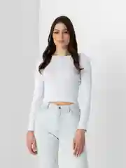 Белый топ с длинным рукавом