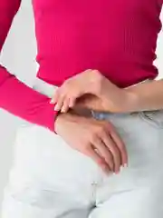 Фуксия топ с длинным рукавом