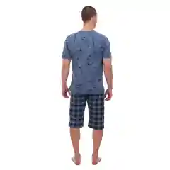 Синий пижама мужская с шортами