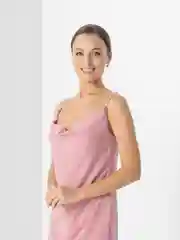 Розовый платье повседневное, в горошек