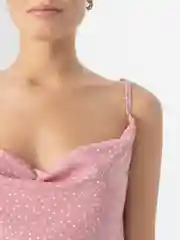 Розовый платье повседневное, в горошек
