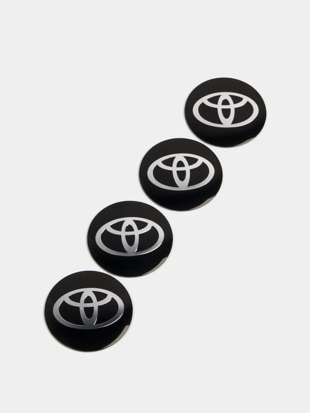 Угольный наклейки на диски, колпаки Toyota Тойота сферическая, изогнутая, 56 мм, 4 штуки