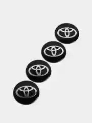 Угольный наклейки на диски, колпаки Toyota Тойота сферическая, изогнутая, 56 мм, 4 штуки