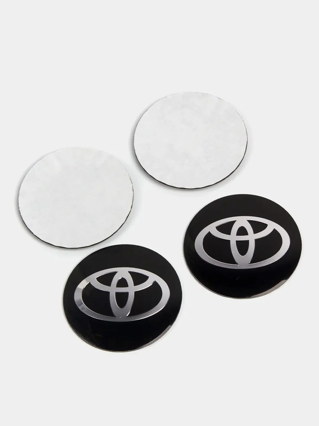 Угольный наклейки на диски, колпаки Toyota Тойота сферическая, изогнутая, 56 мм, 4 штуки