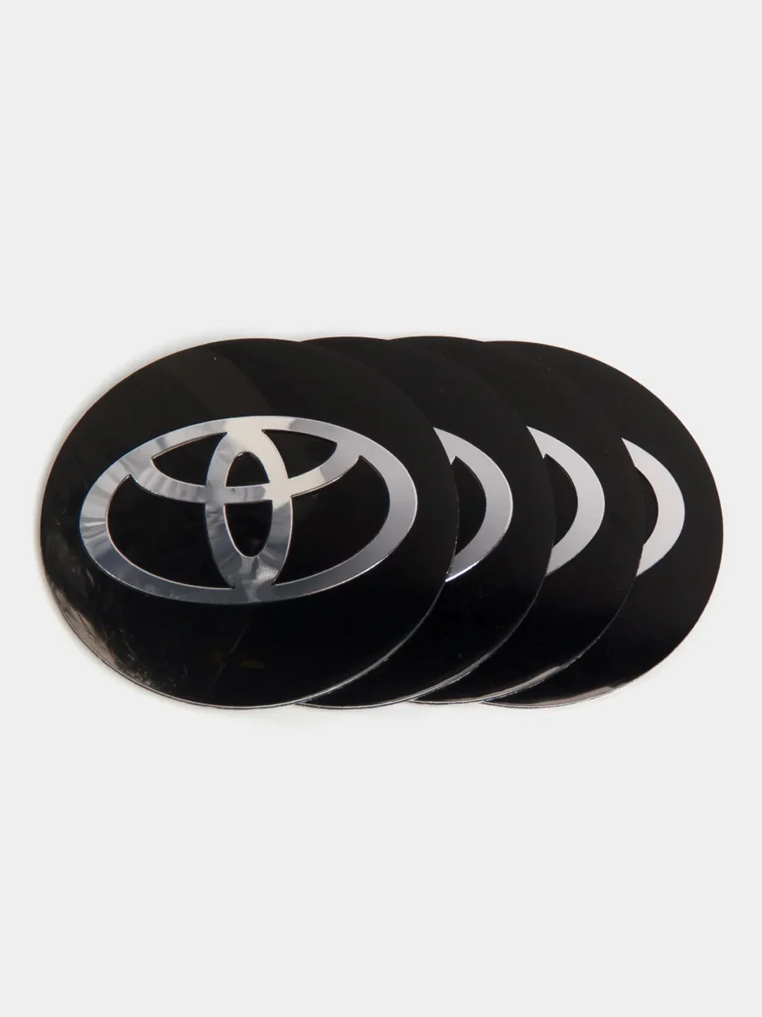 Угольный наклейки на диски, колпаки Toyota Тойота сферическая, изогнутая, 56 мм, 4 штуки