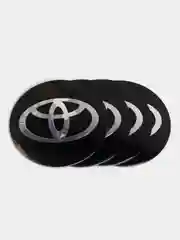 Угольный наклейки на диски, колпаки Toyota Тойота сферическая, изогнутая, 56 мм, 4 штуки