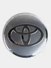 Серебряный наклейки на диски, колпаки Toyota Тойота сферическая, изогнутая, 56 мм, 4 штуки